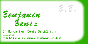 benjamin benis business card